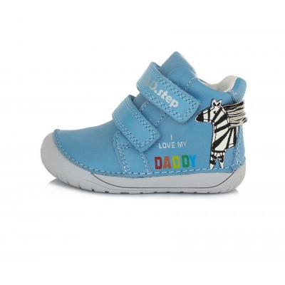 D.D. step barefoot chlapčenská detská celokožená obuv 070-794A Blue